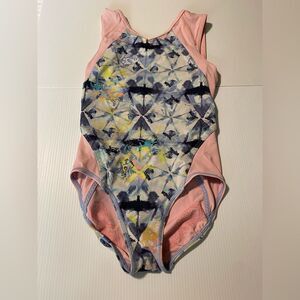 Ivivva Lululemon kids gymnastics tank practice Leotard pastel pink blue 12